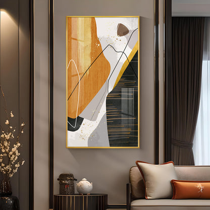 Noir Elegance Glass Finish Vertical Wall Art