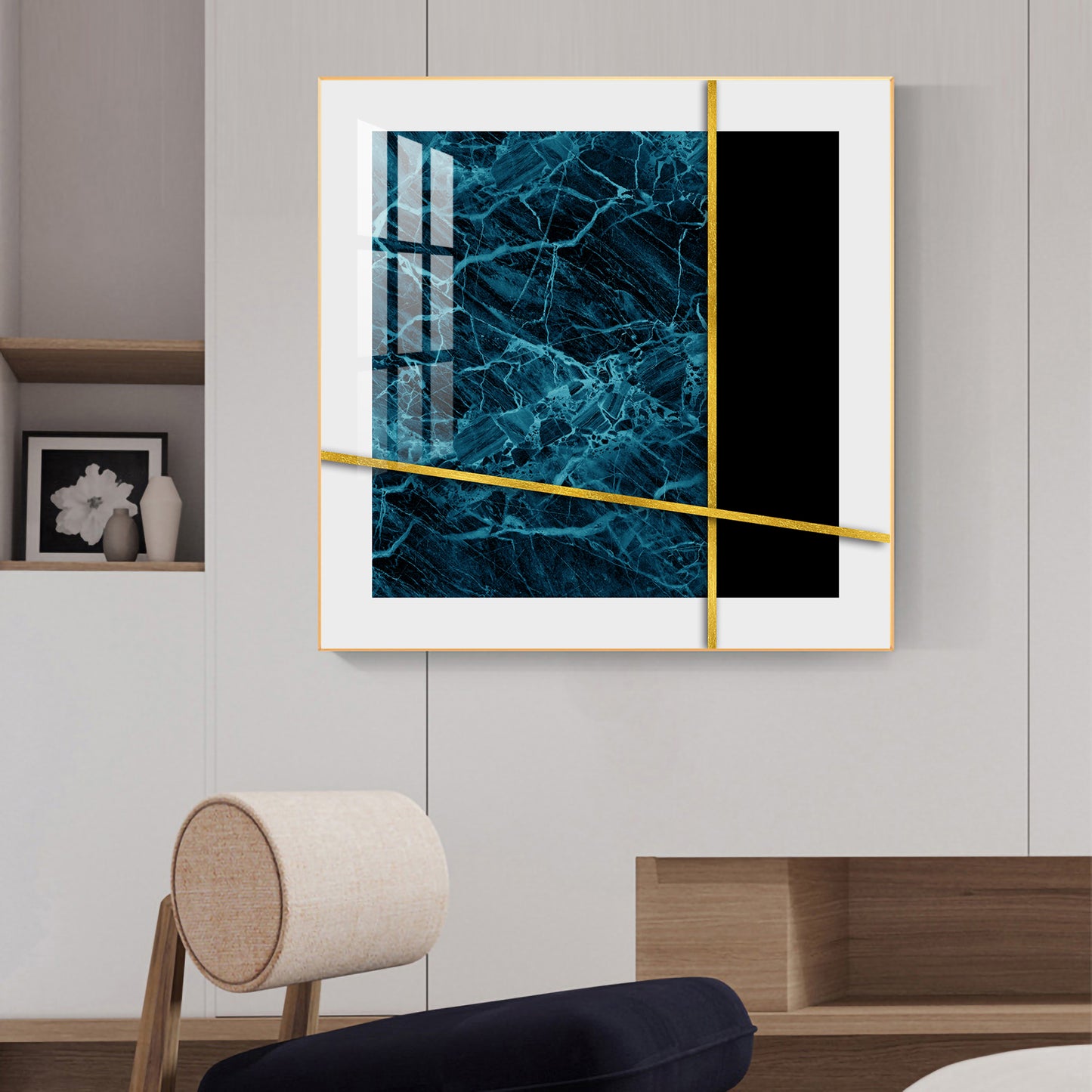 Celestial Fusion Glass Finish Square Wall Art