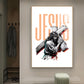 Jesus Christ with Cross Glass Finish Vertical Wall Art