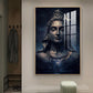Har Har Mahadev Glass Finish Vertical Wall Art