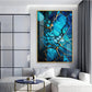 Mystic Blue Mosaic Glass Finish Vertical Wall Art
