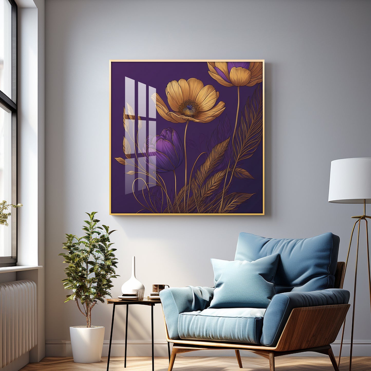 Lavender Haven Decor Glass Finish Square Wall Art