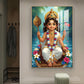 Hindu Lord Kartikeya Ji Glass Finish Vertical Wall Art