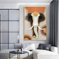 Elephantine Elegance Glass Finish Vertical  Wall Art
