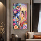 Divine Love Of Radha Krishna Glass Finish Vertical Wall Art