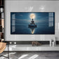 Buddha In Littoral land Glass Finish Horizontal Wall Art