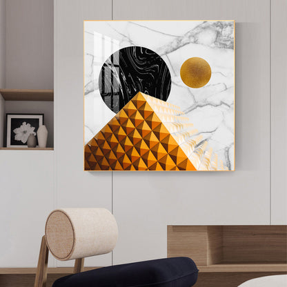 Luxe Sphere Glass Finish Square Wall Art