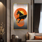 Dual Mane Horse Series Glass Finish Vertical Wall Art
