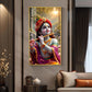 Bihari Ji Glass Finish Vertical Wall Art