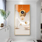 Golden Circle Geometry Glass Finish Vertical Wall Art