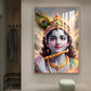 Shri Krishna Ji With Flute Glass Finish Vertical Wall Art