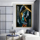 Feathered Whispers Glass Finish Vertical Wall Art