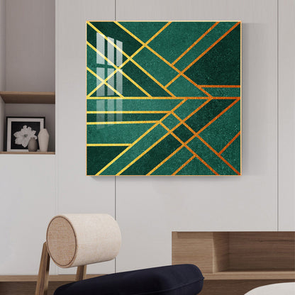 Emerald Radiance Glass Finish Square Wall Art