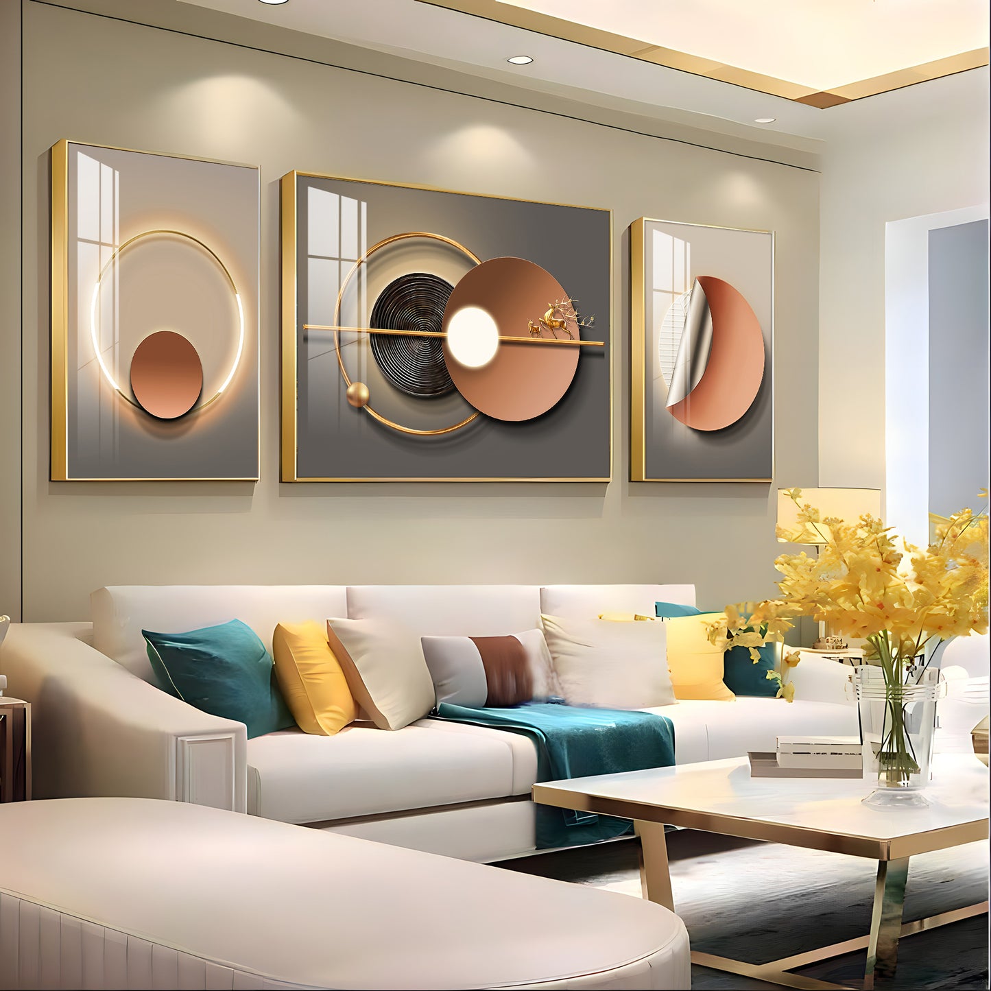 Opulent Vision Glass Finish Wall Art (Set Of 3)