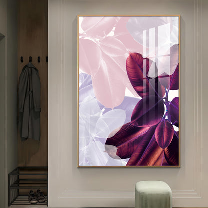 Leafy Corridor Glass Finish Vertical Wall Art