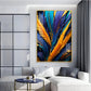 Feathered Radiance Glass Finish Vertical Wall Art