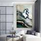 Horse Majestic Motion Glass Finish Vertical Wall Art