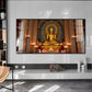 Buddha In Golden Incarnation Glass Finish Horizontal Wall Art