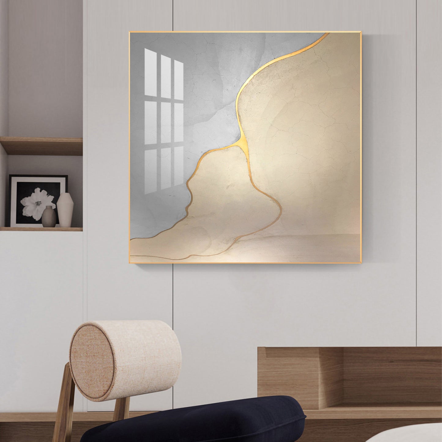 Opulent Aura Glass Finish Square Wall Art