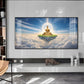 Majestic Buddha In Cloud Glass Finish Horizontal Wall Art