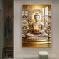 Divine Buddha Glass Finish Vertical Wall Art