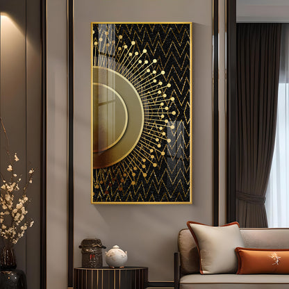 Striped Opulence Glass Finish Vertical Wall Art