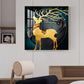 Ethereal Antlers Glass Finish Square Wall Art