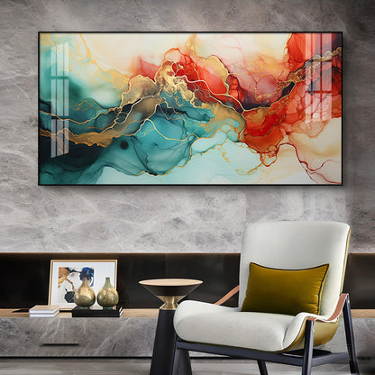 Modern Artwork Fantasy Glass Finish Horizontal Wall Art