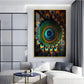 Peacock Prism Glass Finish Vertical Wall Art