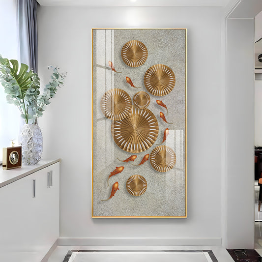 Modern Art Frame Glass Finish Vertical Wall Art