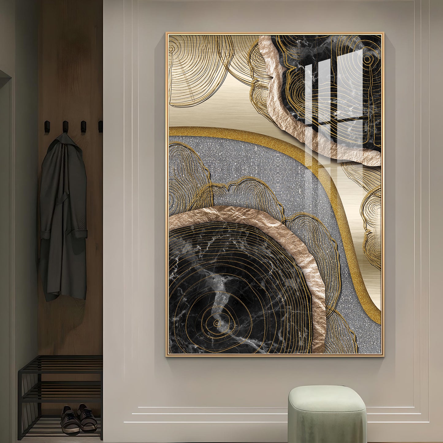 Majestic Fusion Glass Finish Vertical Wall Art