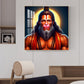 Lord Hanuman Glass Finish Square Wall Art
