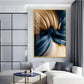 Golden Wave Serenity Glass Finish Vertical Wall Art