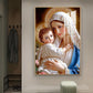 Mother Mary and Child wall art Glass Finish Vertical Wall Art