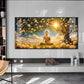 Buddha In Autum Nature Glass Finish Horizontal Wall Art