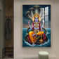 Jay Vishnu Bhagwan Glass Finish Vertical Wall Art