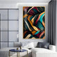 Colorful Harmony Glass Finish Vertical Wall Art