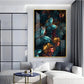 Floral Fantasy Glass Finish Vertical Wall Art