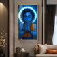 Praying Little krishna Glass Finish vertical Wall Art