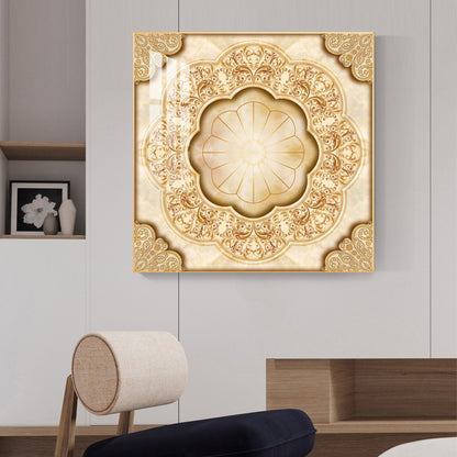 Ornate Masterpiece Glass Finish Square Wall Art