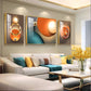 Goldern Circle Abstract Glass Finish Wall Art (Set Of 3)