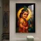 Baby Lord Muruga Glass Finish Vertical Wall Art