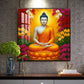 Serene Gautam Buddha Glass Finish Square Wall Art