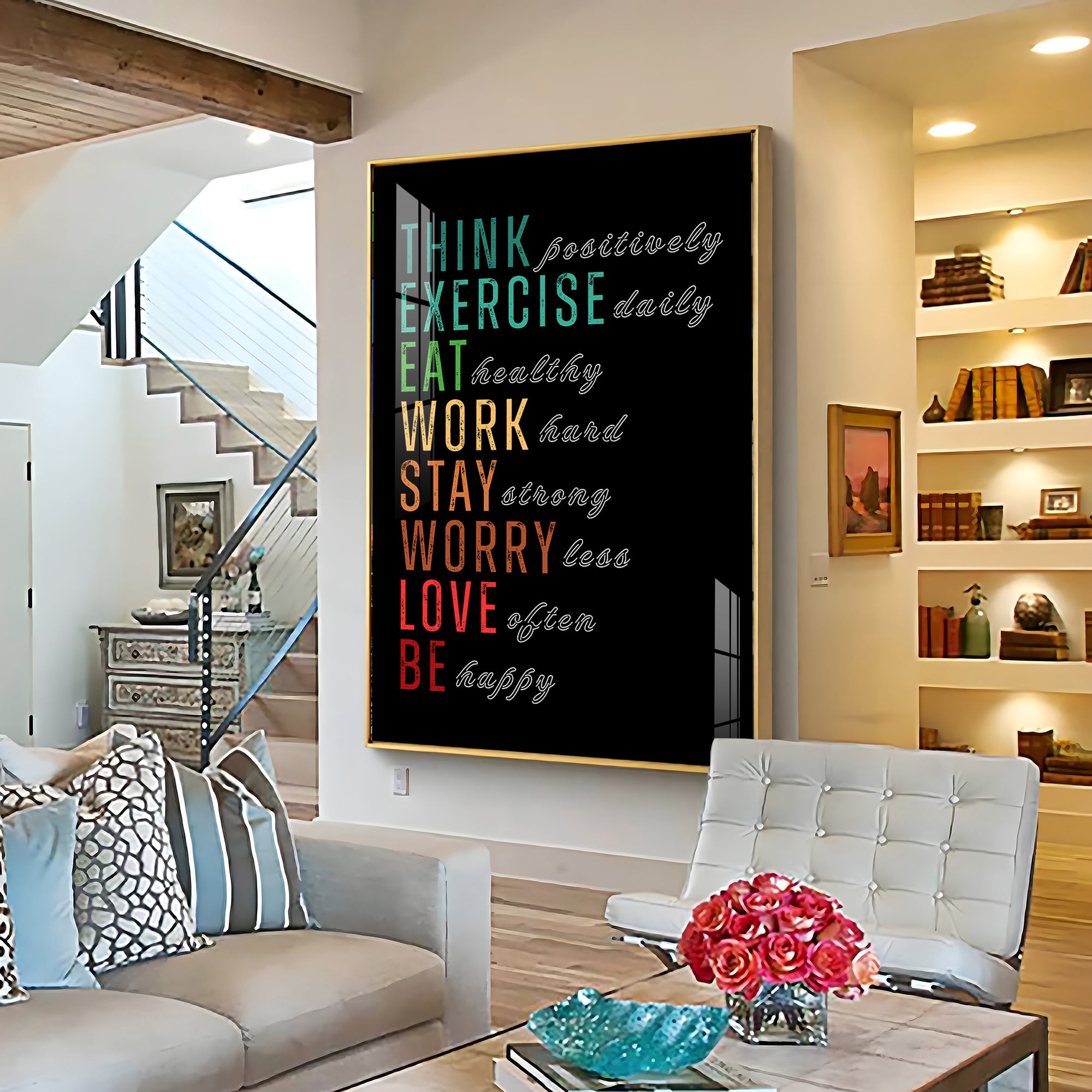 Work-Life Balance Glass Finish Vertical Wall Art