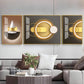 Brown & Gold Fusion Glass Finish Wall Art (Set Of 3)