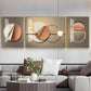 Golden Horizon Glass Finish Wall Art (Set Of 3)