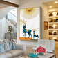 Radiant Antlers Glass Finish Vertical Wall Art