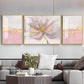 Pink Bloom Glass Finish Wall Art (Set Of 3)