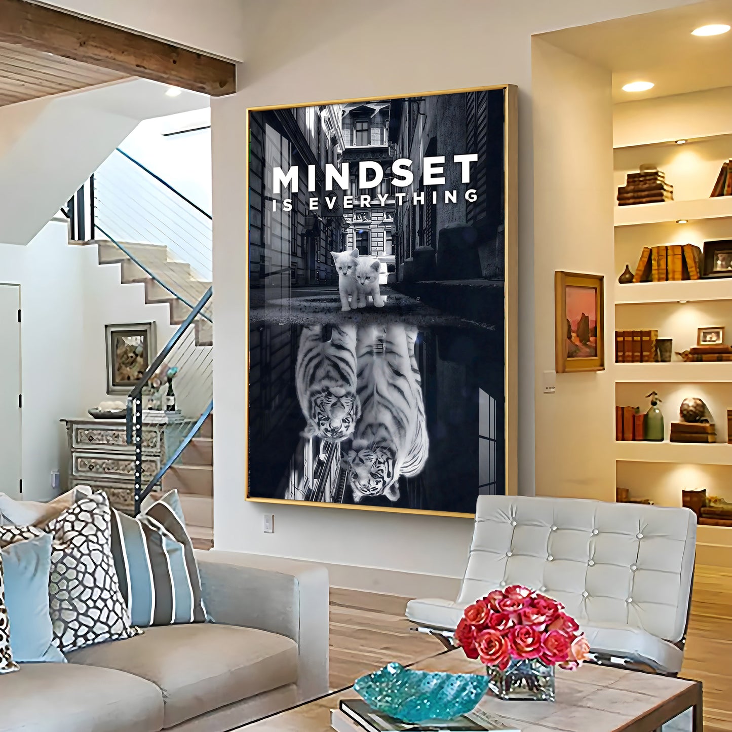 The Mindset Revolution Glass Finish Vertical Wall Art