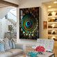 Peacock Prism Glass Finish Vertical Wall Art